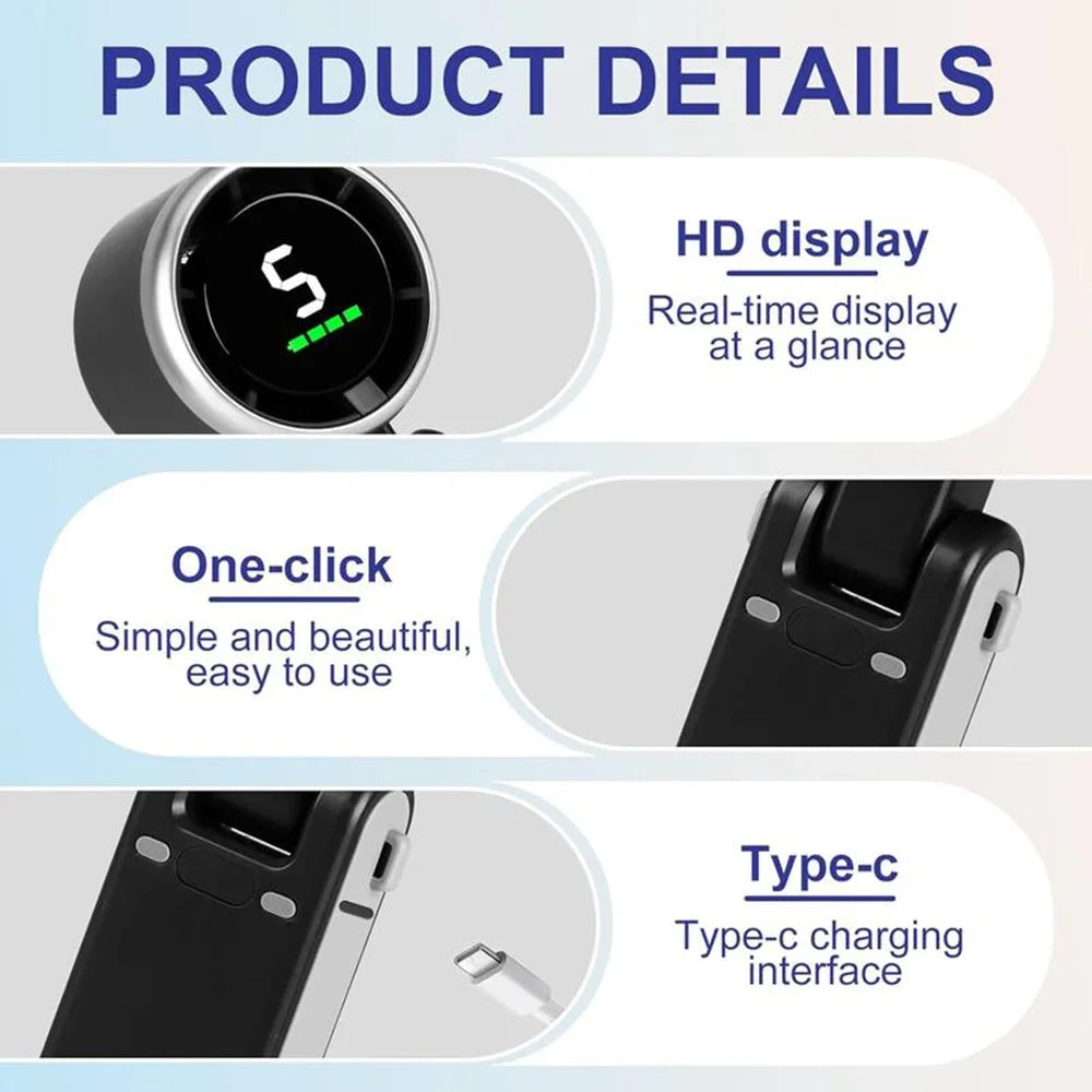 Portable Handheld Turbo Fan with Digital Display