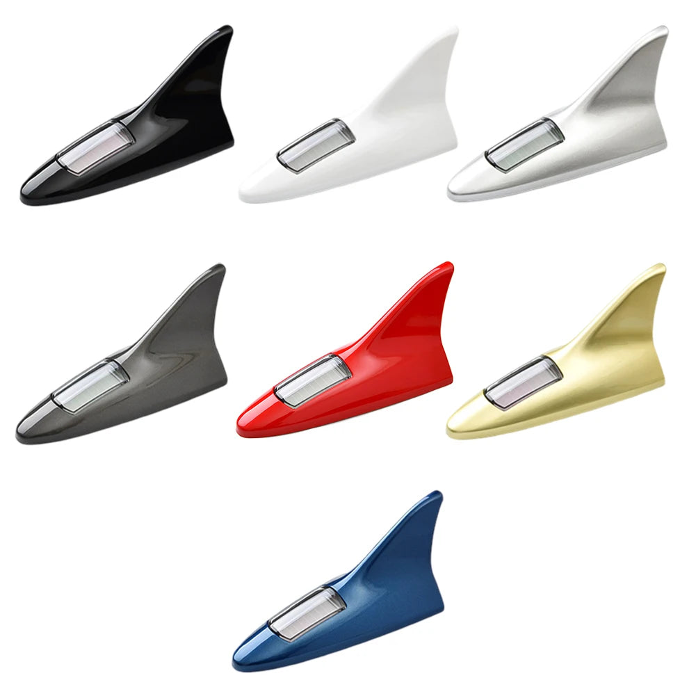 Solar-Powered Shark Fin LED Roof Antenna with Warning Lights