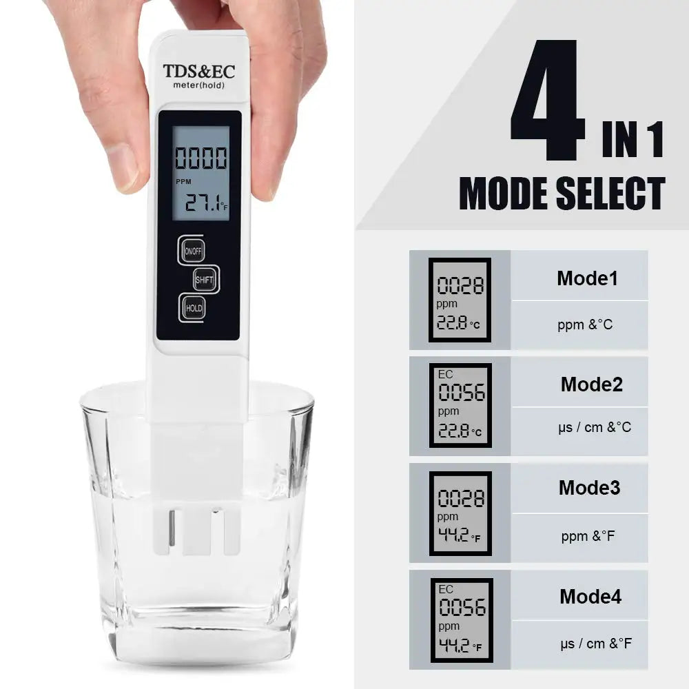 3-in-1 Digital Water Quality Tester with LCD Display