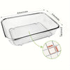 Stainless steel garden soil sieve for potting and plant care with dimensions shown.