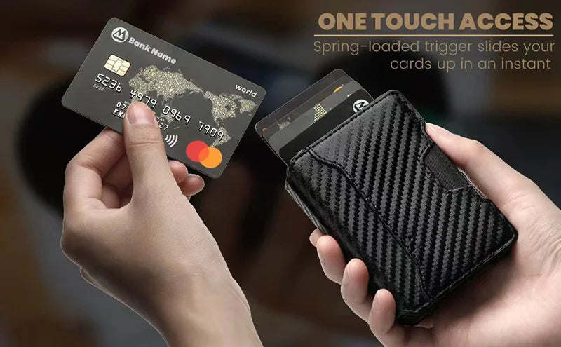Aluminum Pop-Up Card Case Wallet with RFID Blocking