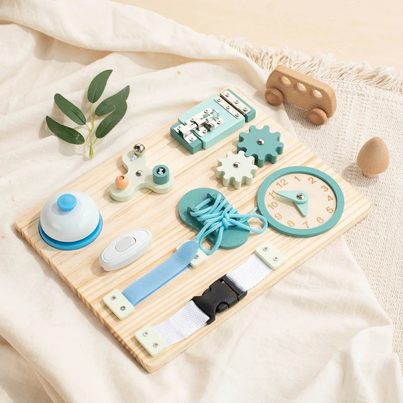 Wooden Montessori Busy Board for Toddlers