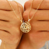 Copper Sun & Moon Magnetic Pendant Necklace