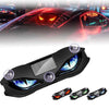 Solar-powered devil eye LED rear window warning light with multiple lenses and solar panel