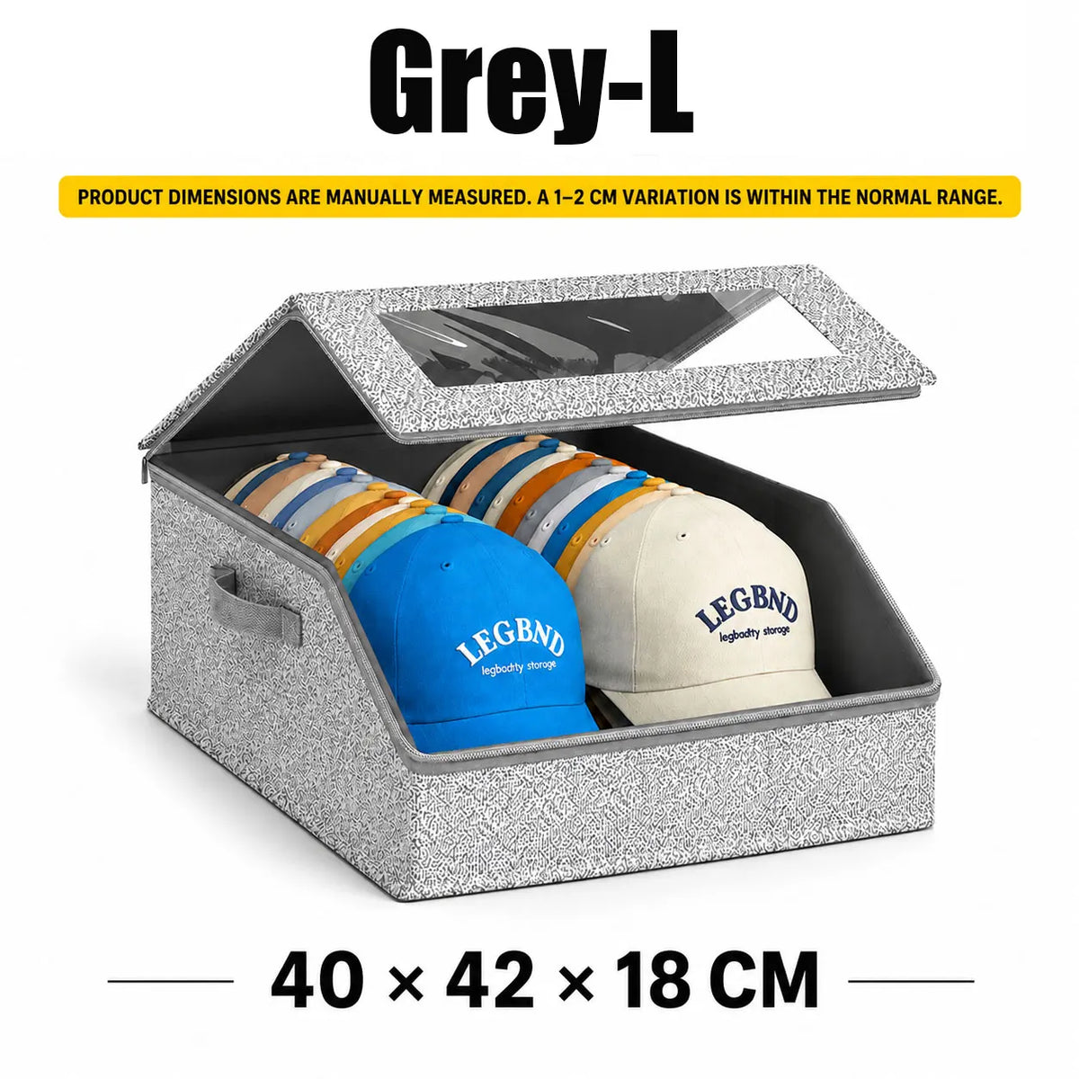 Large Capacity Hat Storage Box with Clear Window