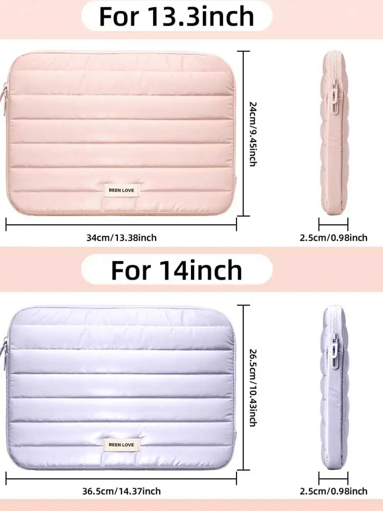Soft Puffy Laptop Sleeve with Plush Padding