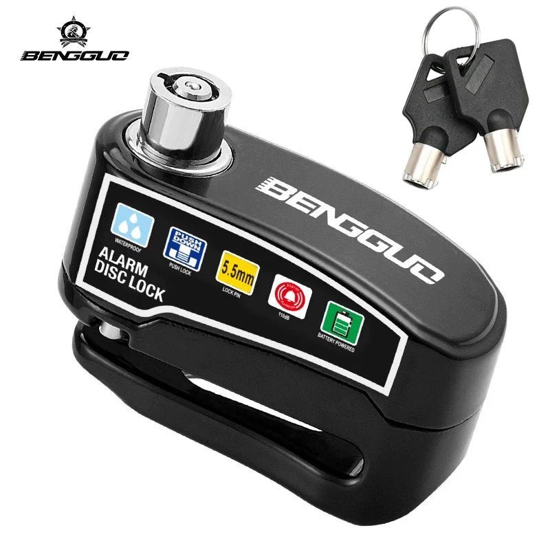 Motorcycle Disc Brake Lock with 110dB Alarm
