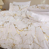 Luxury Marble Print 3-Piece Duvet Cover Set – Queen Size, Soft Microfiber, Zipper Closure