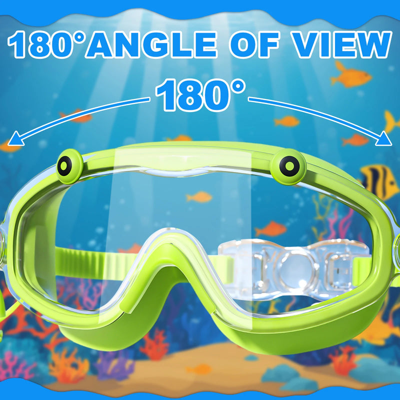 Panorama-Schwimmbrille für Kinder mit Ohrstöpseln