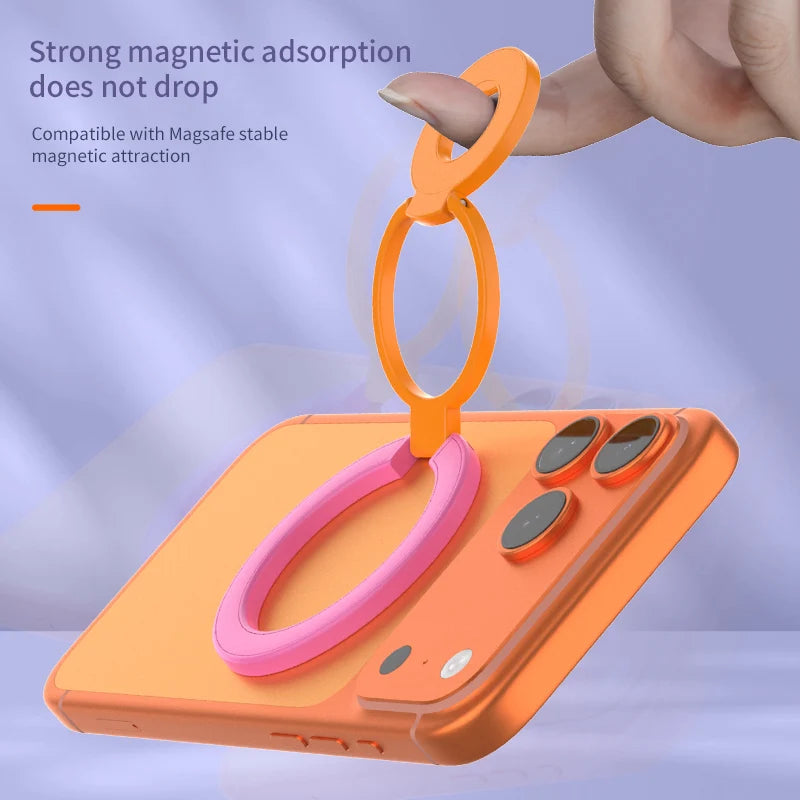 Double-Sided Magnetic Phone Ring Holder with Kickstand