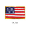 Embroidered American flag sew-on patch featuring the stars and stripes design.