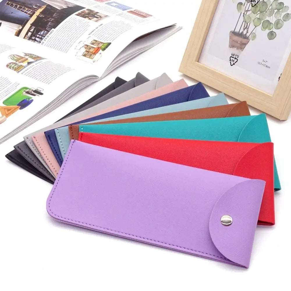 PU Leather Glasses Case with Magnetic Snap Closure