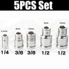 Socket Wrench Adapter & Reducer Kit (1/4" to 1/2" Drive)