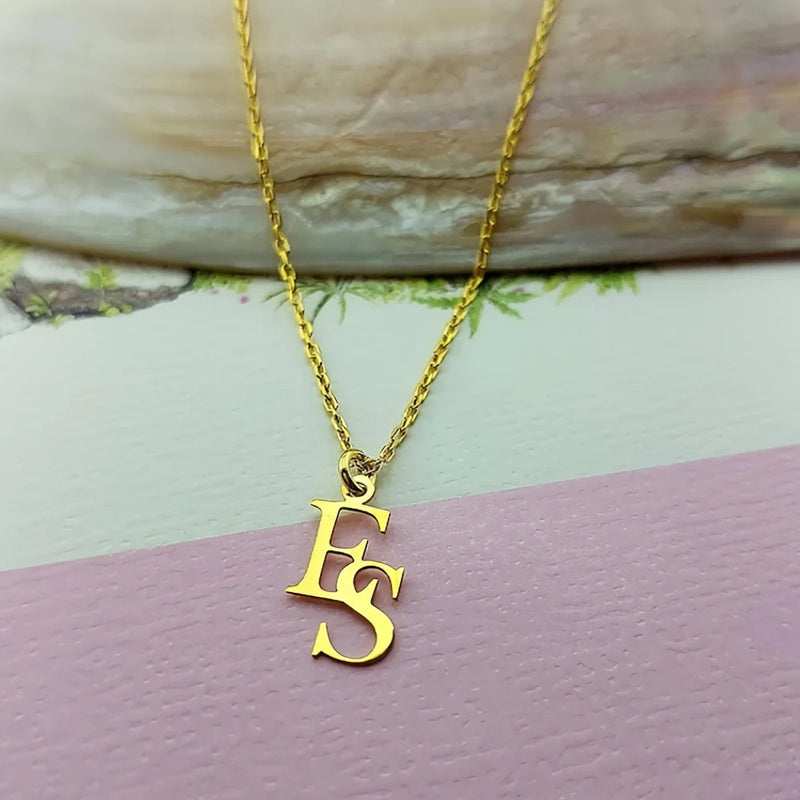Custom Interlocking Initial Necklace