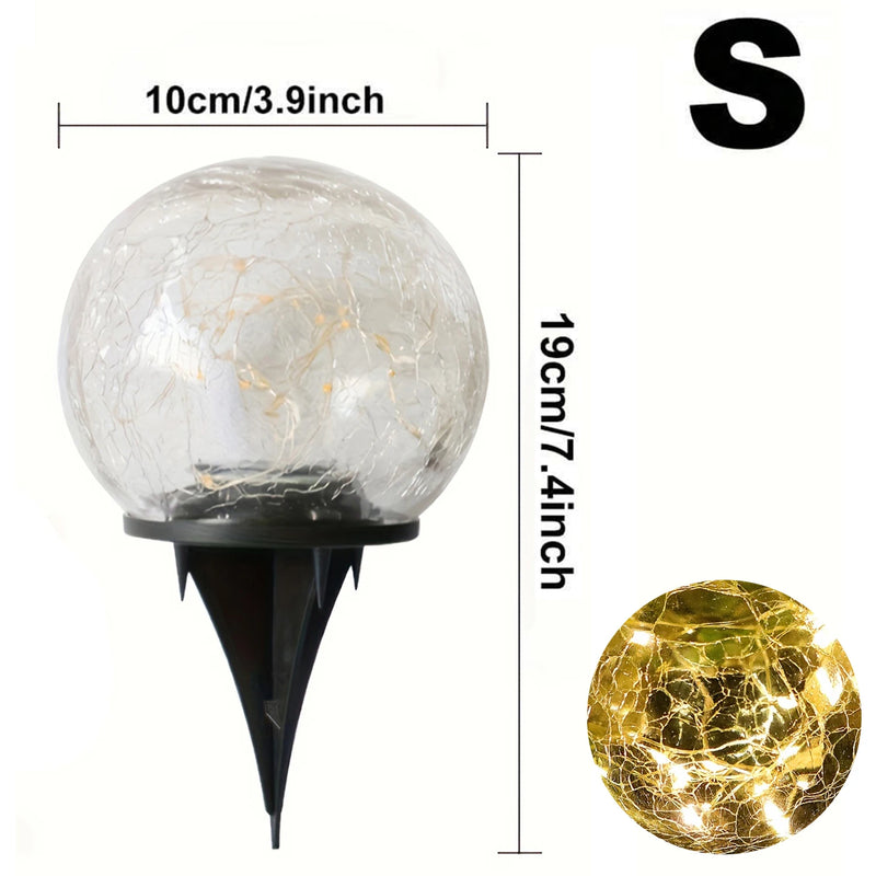 Solar-Powered Cracked Glass Globe Light