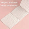 A white lint-free cotton round product shown flat, displaying dimensions of 4.8cm by 4.8cm.