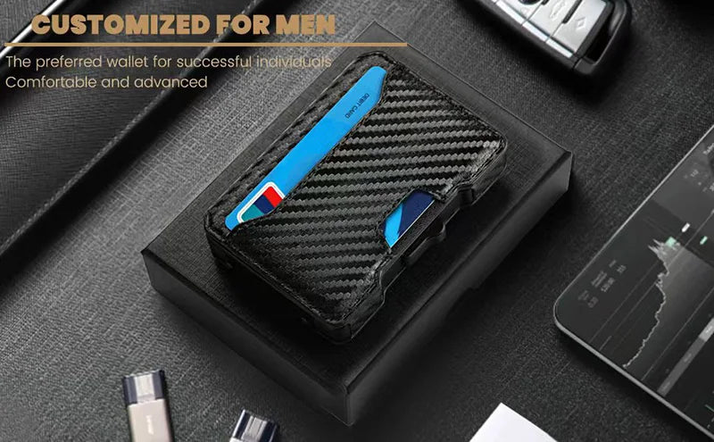 Slim Aluminum Wallet with Money Clip and RFID Blocking