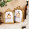 European Retro Arch Photo Frame with Golden Lace Design