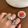 925 Sterling Silver Geometric Adjustable Ring