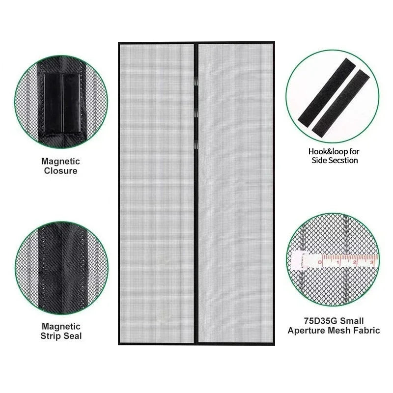 Magnetic Screen Door Curtain with Automatic Closing