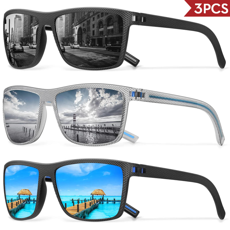 Polarized Square Sunglasses with UV400 Protection