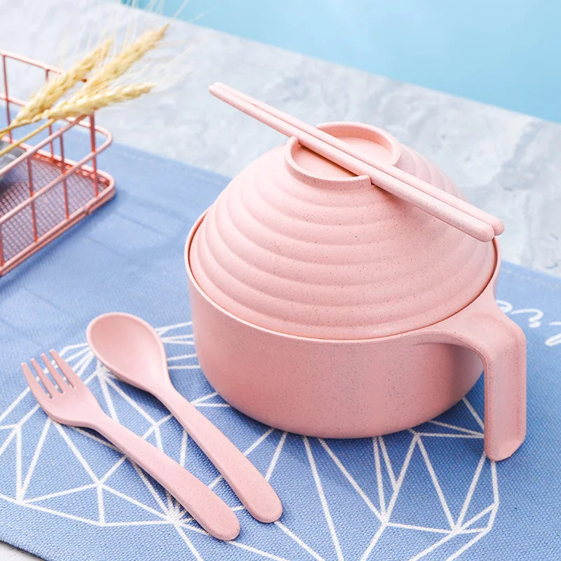 Microwave Ramen Bowl Set with Lid & Utensils