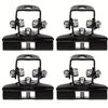 Two pairs of black mounting brackets for universal stainless steel LED work lights with adjustable clamps
