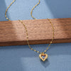 Colorful Crystal Ocean Heart Pendant Necklace