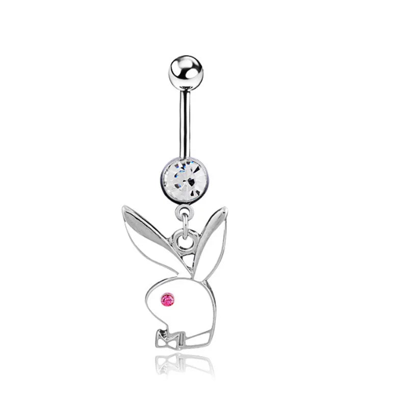 Gold Bunny Belly Button Piercing Ring
