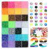 A palette of mixed color acrylic rhinestone flatbacks for craft decoration, showing various glitter and solid colors.