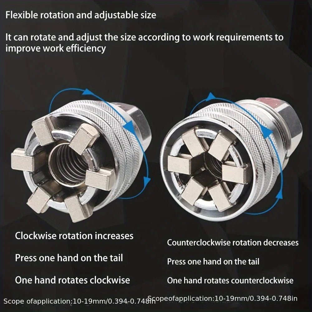 Adjustable Universal Socket Wrench (10–19mm)