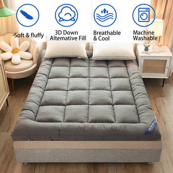 Extra-Plush Mattress Topper with Deep Elastic Pockets