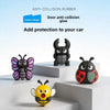 A set of insect-shaped door anti-collision glue protectors for cars, including bee and beetle designs.