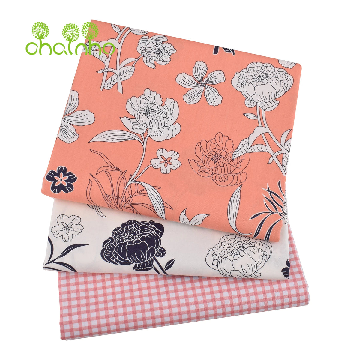 Floral Printed Twill Cotton Fabric for Quilting & Sewing – 6 Piece Set