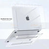 A white hard shell case for a MacBook Neo, shown with the keyboard cover removed and the bottom shell visible.