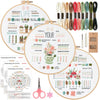 Beginner Embroidery Kit with Stamped Patterns and Tools