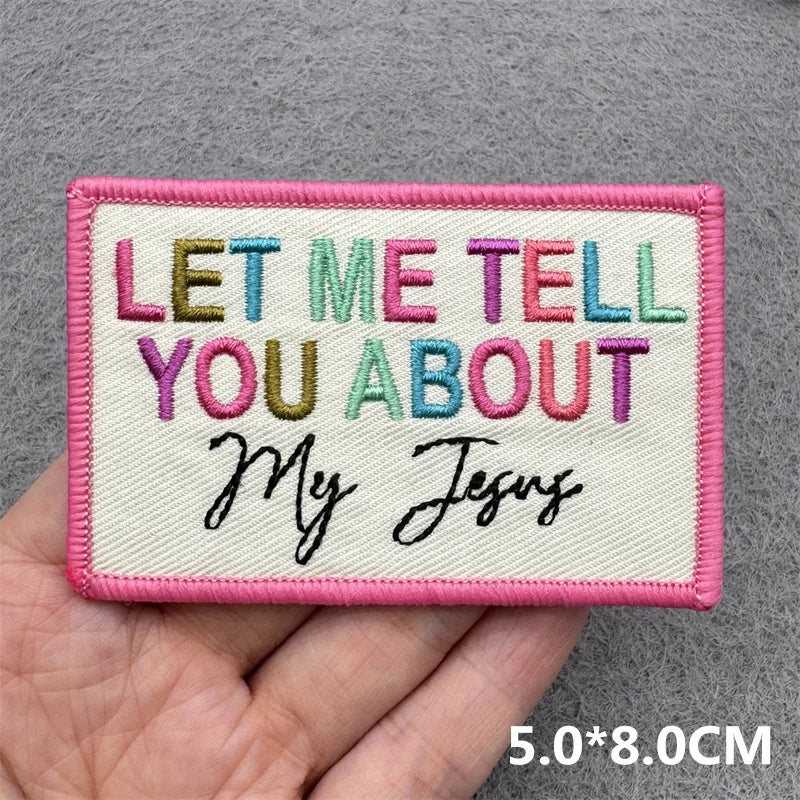 Pink Embroidered Iron-On Letter Patches for Clothing & Accessories