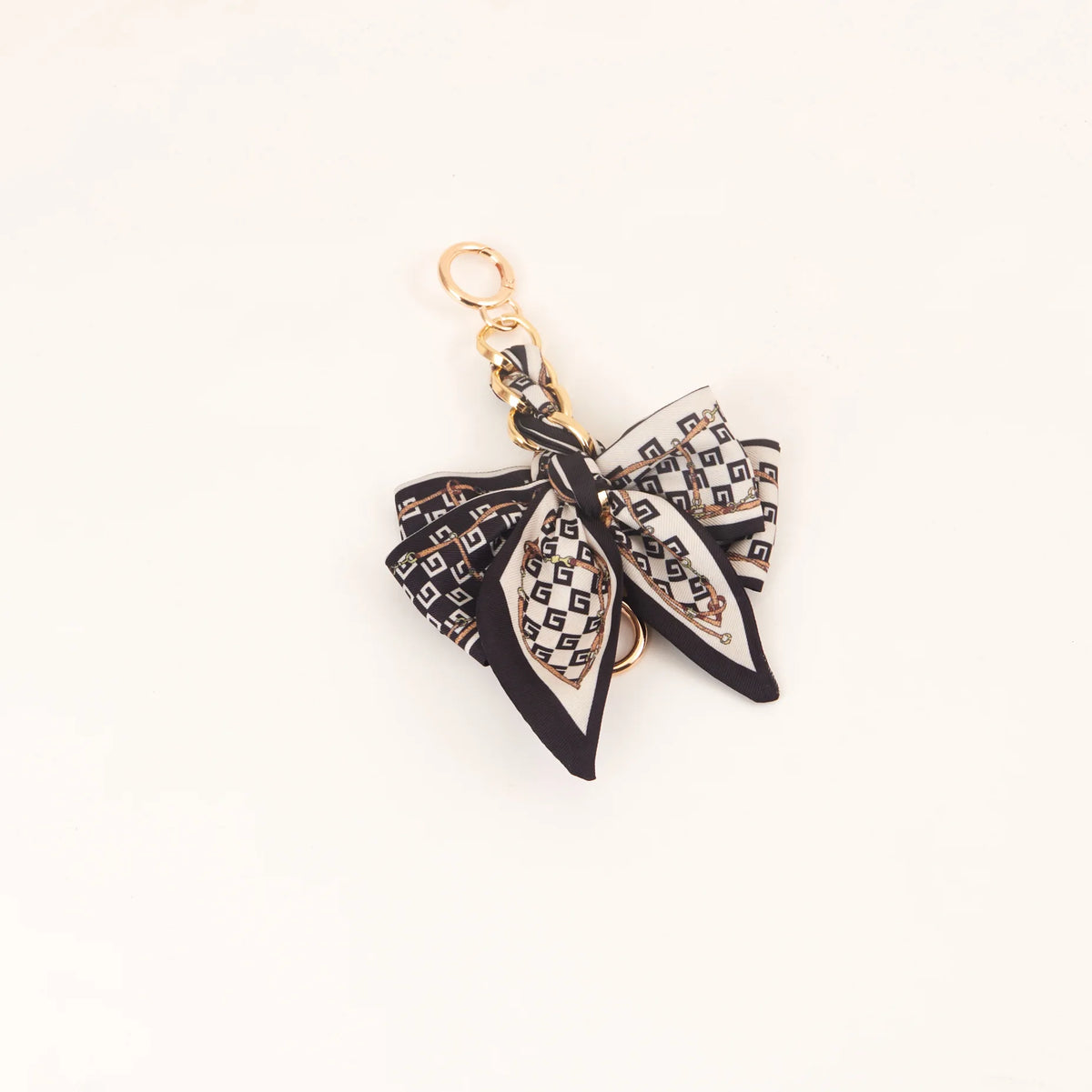 Chic Silk Bow Keychain with Ribbon Charm