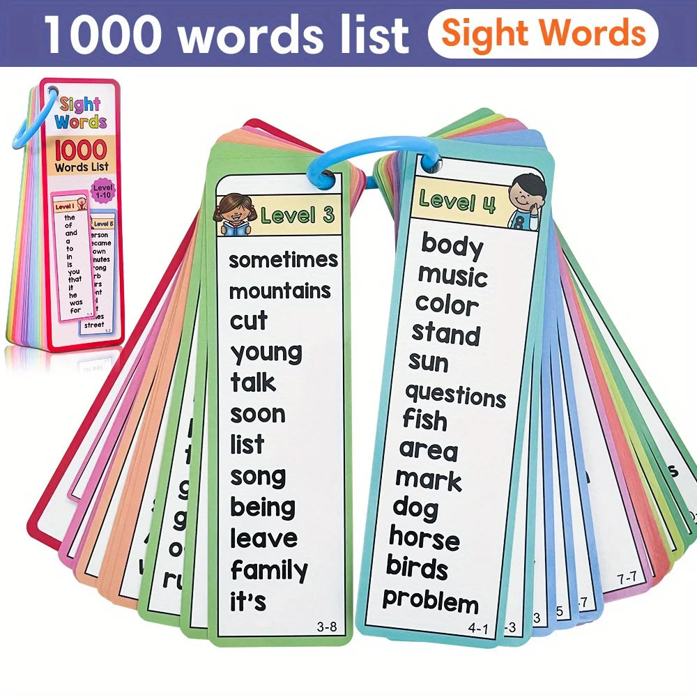 Sight Words Flash Cards for Kids – 1000 Double-Sided Learning Cards