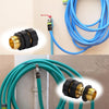A set of blue and green quick connectors for a 3/4-inch garden hose, showing various fittings and hoses.