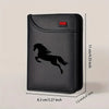 Men's Retro Faux Leather Card Holder with Black Horse Motif