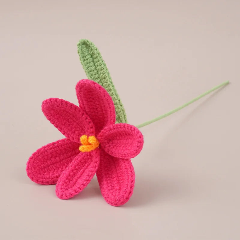 Handcrafted Crochet Tulip Bouquet – Artificial Knitted Flowers for Home Décor & Gifting