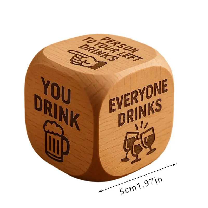 Wooden Dice Drinking Game for Adults