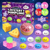 Eine Box mit weichen, bunten und geformten Knäckchen-Dumplings als Blindbox-Adventskalender.