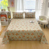 Red Floral Printed Flat Bed Sheet – Soft & Breathable