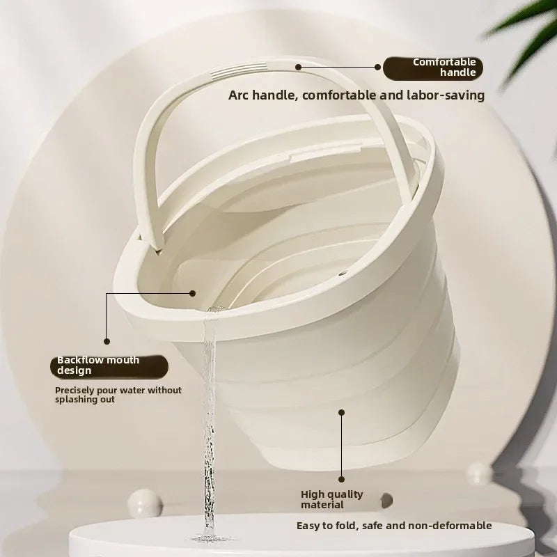 10L Foldable Camping Bucket with Sturdy Silicone Handle