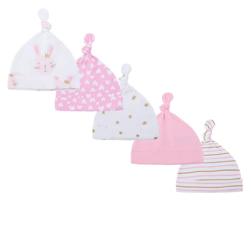 Soft Cotton Baby Hats for Newborns & Infants (0-6 Months)