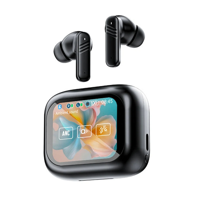 Smart LCD Touch Screen Wireless Earbuds with ANC