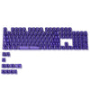A set of 115 keycaps with an MDA profile in a purple color featuring crystal clear RGB backlighting.