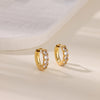 Boucles d'oreilles créoles en zircon cubique ton or